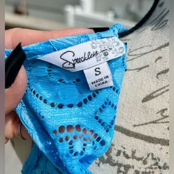 Speechless Sky Blue Scalloped Lace Yoke Shift Dress LIKE NEW CONDITION!​ - Picture 10 of 10